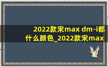 2022款宋max dm-i都什么颜色_2022款宋max dm-i